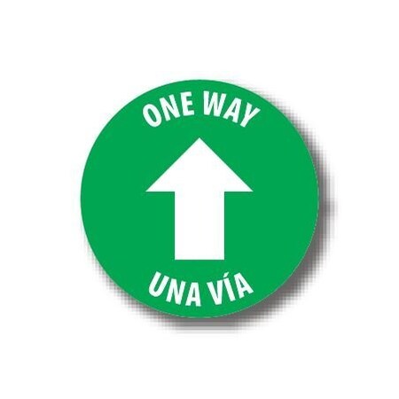 Ergomat 12in CIRCLE SIGNS One Way - Bilingual English/Spanish DSV-SIGN 144 #3861 -UEN